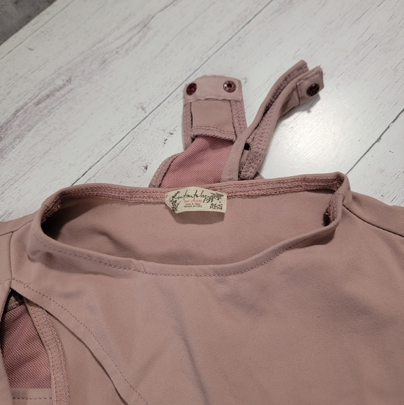Free People Pink Cut Out Tank Bodysuit - Picture 3 of 5